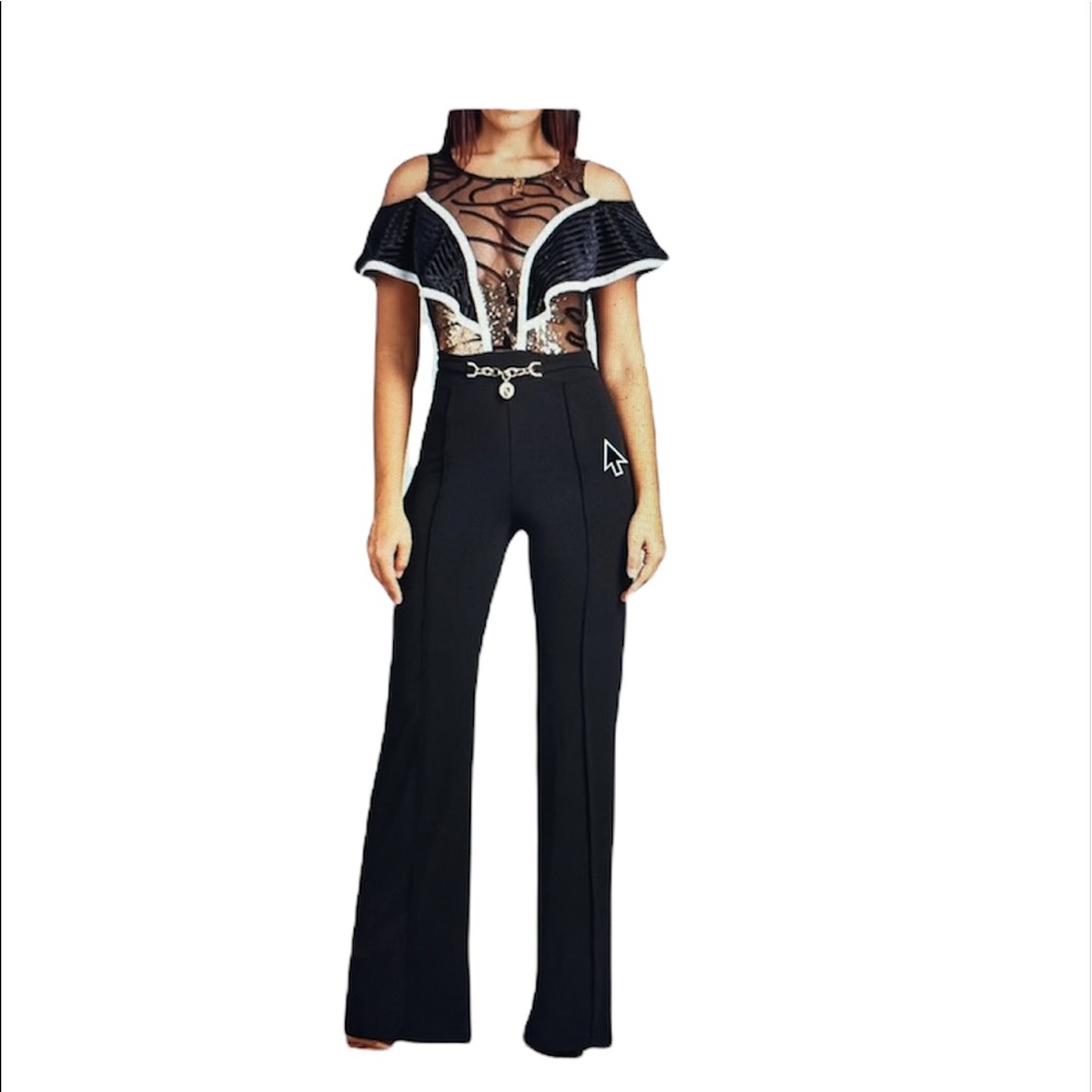 Cold Shoulder Lace Top Jumpsuit